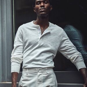 Todd Snyder White Long Sleeve Henley